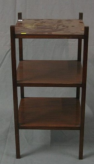 A late 19th Century mahogany 3 tier what-not stand 14"