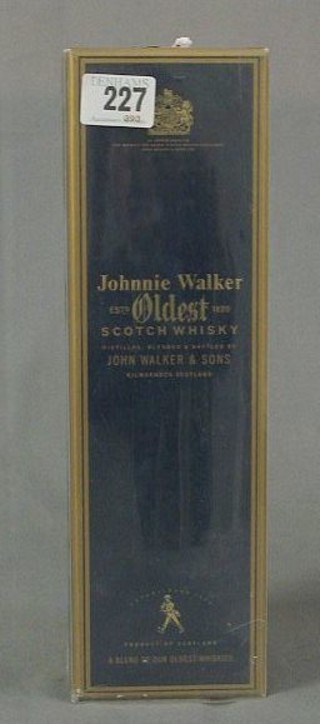 A 75cl bottle of Johnnie Walker Blue Label whiskey, Oldest, bottle no. 09774