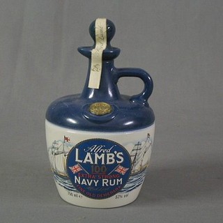 A flagon of Alfred Lambs 100 extra strong navy rum