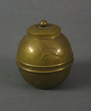 A Liptons brass tea caddy to celebrate 1924 British Empire Exhibition 5"