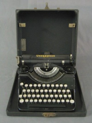 An Underwood portable manual typewriter with case