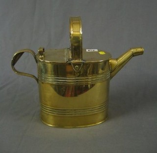 A Victorian brass hotwater carrier 14"