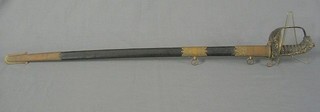 A Victorian naval officer's sword and scabbard by J Mackay of Devenport