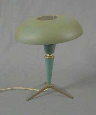 A 1950's blue metal table lamp