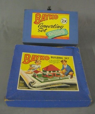 A Bayko building set, boxed and a Bayko converting set boxed