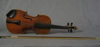 A violin with 1 piece back 19 7/8ths