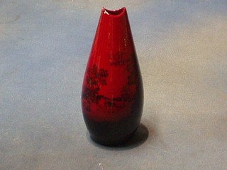 A  Royal Doulton flambe specimen vase, the base marked Flambe Woodguy 1613, 7"