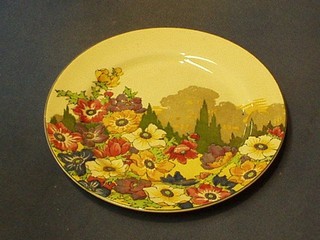 A Royal Doulton seriesware plate decorated a floral garden the base marked Royal Doulton D3197 10"