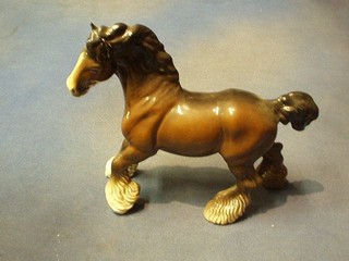 A Beswick figure of a standing shire horse 9"