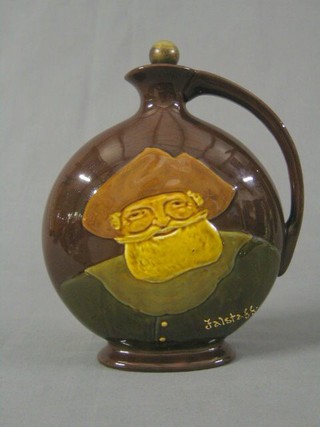 A Dewar's Royal Doulton whiskey flask decorated Sir John Falstaff 9"