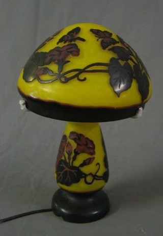 A Liberty style cameo glass mushroom shaped table lamp