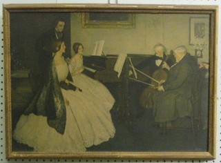 A coloured print "The Music Lesson" 14" x 20"