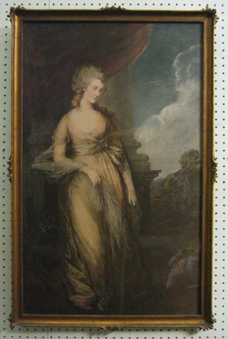 The 1910 Medici print full length portrait of "The Duchess of Devonshire" after Thomas Gainsborough 27" x 16"