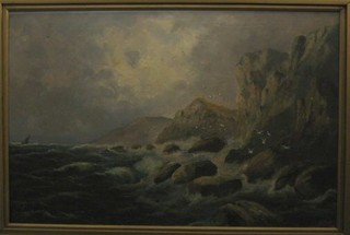 An Oil painting "Rocky Shore Scene"
