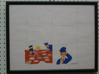 J S Hickson, an original art work drawing "Postman Pat and The Letter Puzzle" 14/15 13" x 16"