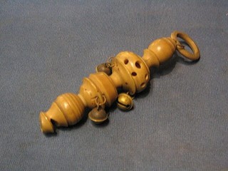 A childs 19th Century ivory rattle