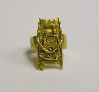 A "South American" high carat gold dress ring