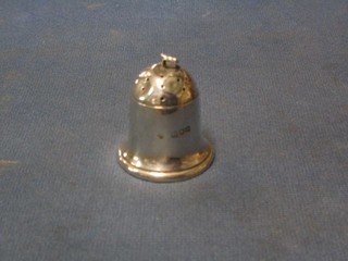 A miniature silver pepperette in the form of a stylised pear, London 1900