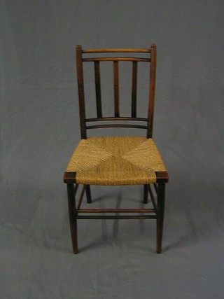 A harlequin set of 6 19th Century elm  stick and bar back dining chairs