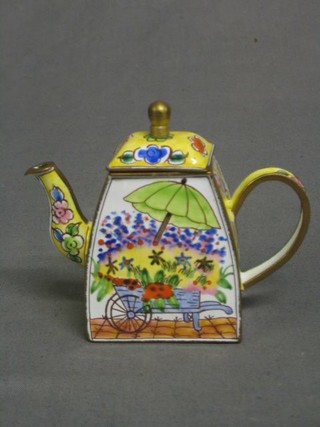 A modern Eastern cloisonne enamelled miniature coffee pot