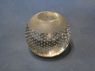 A Whitefriars style bubble glass match striker 3"