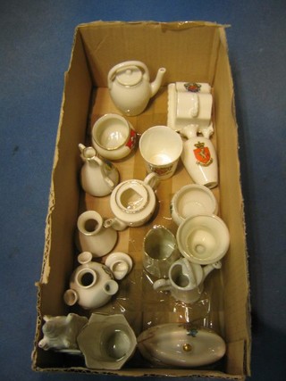 16 various items of crested china