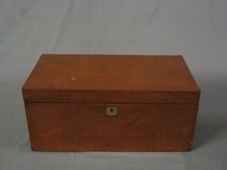 A 19th Century rectangular mahogany writing slope with hinged lid 17"