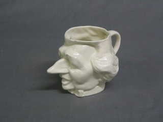 A blanc de china character jug in the form of Baroness Thatcher, the base marked L and F 1983, 4"