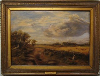 "Havelock Pinkey" 19th Century oil on canvas "Weald of Kent" 23" x 33" (some holes)