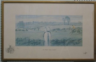 Charles Johnson Payne (Snaffles) a limited edition 28/500 coloured print "The Finest View in Europe", with Snaffles blind proof to the bottom, with signature, 10" x 20"