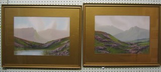 Fred Beal, a pair of watercolours "Moorland Scenes" 11" x 14"