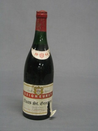 A 1964 bottle of Seigneuret Nuits St Georges
