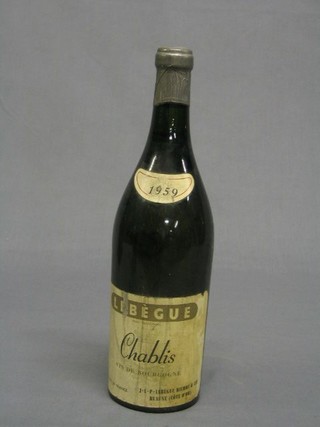 A 1959 bottle of Lebegue Chablis