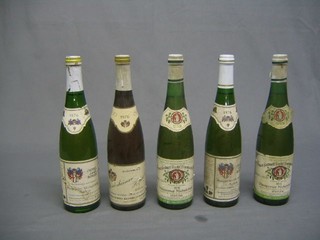 A 1976 bottle of Rheinffalz Deidesheiner, 2 1976 bottles of Mosel Saar Ruwer  and 2 1976 bottles of Jacob Selbach Fachf Bernkaster Kues