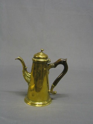 A brass Queen Anne style coffee pot 8"