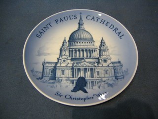 A Royal Copenhagen plate decorated St Paul's Cathedral 7"