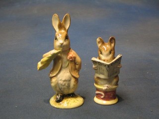 A Royal Albert Beatrix Potter Bunnykins figure "Benjamin Eats a Lettuce Leaf" (chip to ear) together with "The Tailor of Gloucester" (chip to ear)
