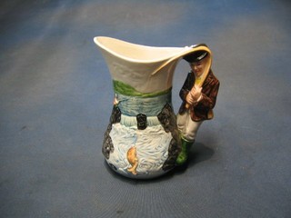 A "Burleigh" style jug decorated fishing scenes 7"