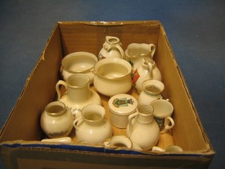 15 items of crested china (1 cracked, 1 f and r)
