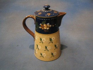 A Lovique stoneware pottery coffee pot 9" (base cracked)