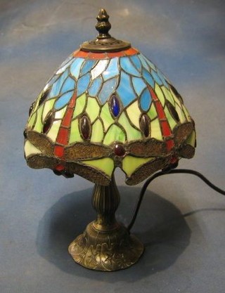 A Tiffany style 9" dragonfly table lamp