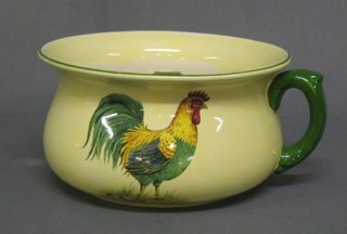 A Horncross pottery chamber pot decorated a cockerel