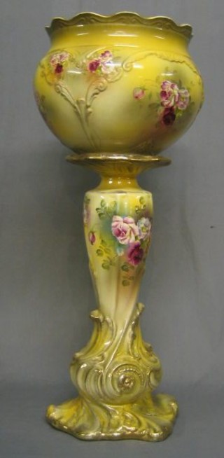 A Victorian pottery jardiniere stand