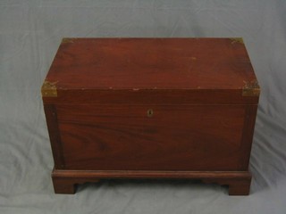 A 19th Century camphor fitted trunk with hinged lid and well fitted interior, raised on bracket feet 30"