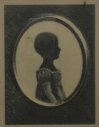18th/19th Century head and shoulders silhouette "Child" 4" oval