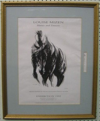 A Louise Mizen poster for "Horses and Dance Exhibition 1992" 15" x 11"
