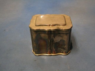 A 19th Century rectangular silver plated biscuit box with hinged lid 9"
