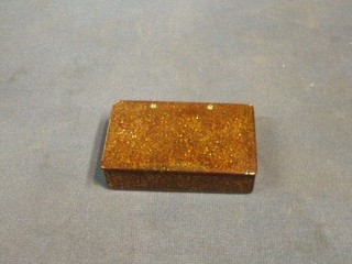 A 19th Century lacquered snuff box with hinged lid 3"