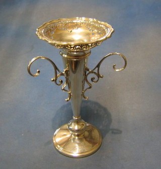 A pierced silver table centre piece in the form of a vase, presented by The Grey Hound Racing Association White City Stadium Birmingham 1925, 12"