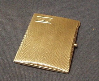 A silver cigarette case with engine turned decoration 1928